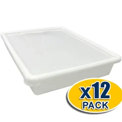 Lot de 12 Bacs Alimentaires (15l- Avec Couvercle) - Salles à manger, cuisines, boucheries, restaurants, hôtellerie, traiteurs