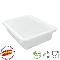 Lot de 5 Bacs Alimentaires (5,6L - Avec Couvercle) - Cuisines, boucheries, poissonneries, restaurants, écoles, traiteurs
