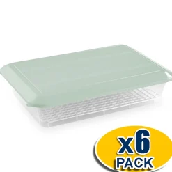 Lot de 6 bacs de décongélation 4,2 L (couvercle vert) - Hôtellerie, restauration, cuisines, salles à manger... Sans BPA