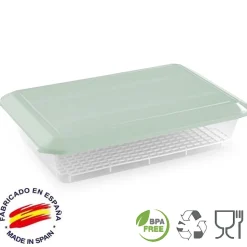 Lot de 6 bacs de décongélation 4,2 L (couvercle vert) - Hôtellerie, restauration, cuisines, salles à manger... Sans BPA