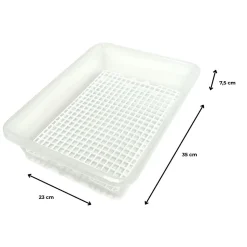 Lot de 12 bacs de décongélation avec grille de 4,2 L (couvercle rose) - Hôtellerie, restauration, cuisines. Sans BPA