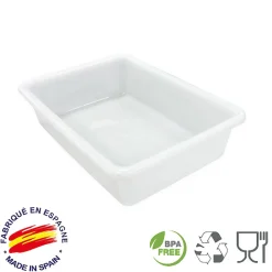 Lot de 10 Bacs de qualité alimentaire (1,2 L - Avec couvercle) - Cuisines, restaurants, poissonneries, écoles, traiteurs