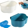 Lot de 2 bacs de récupération pour déchets de cuisine à suspendre blanc bleu