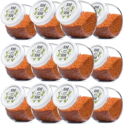Lot de 12 bocals à bonbons bocal en verre avec couvercle pot de conservation 1,5L - Diamètre 10.5 x Hauteur 16 cm