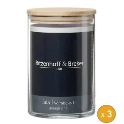 Lot de 3 Bocaux de conservation en verre 1 litre