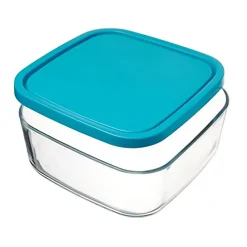 Lot de 12 boîte de conservation carré avec couvercle hermétique, frigoverre en verre - Longueur 10 x Profondeur 10 x Hauteur 5 cm