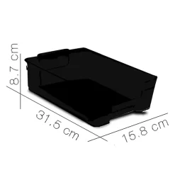Lot de 4 boîte de rangement pour réfrigérateur, bac de rangement avec poignées - Longueur 31.5 x Profondeur 15.8 x Hauteur 8.7 cm