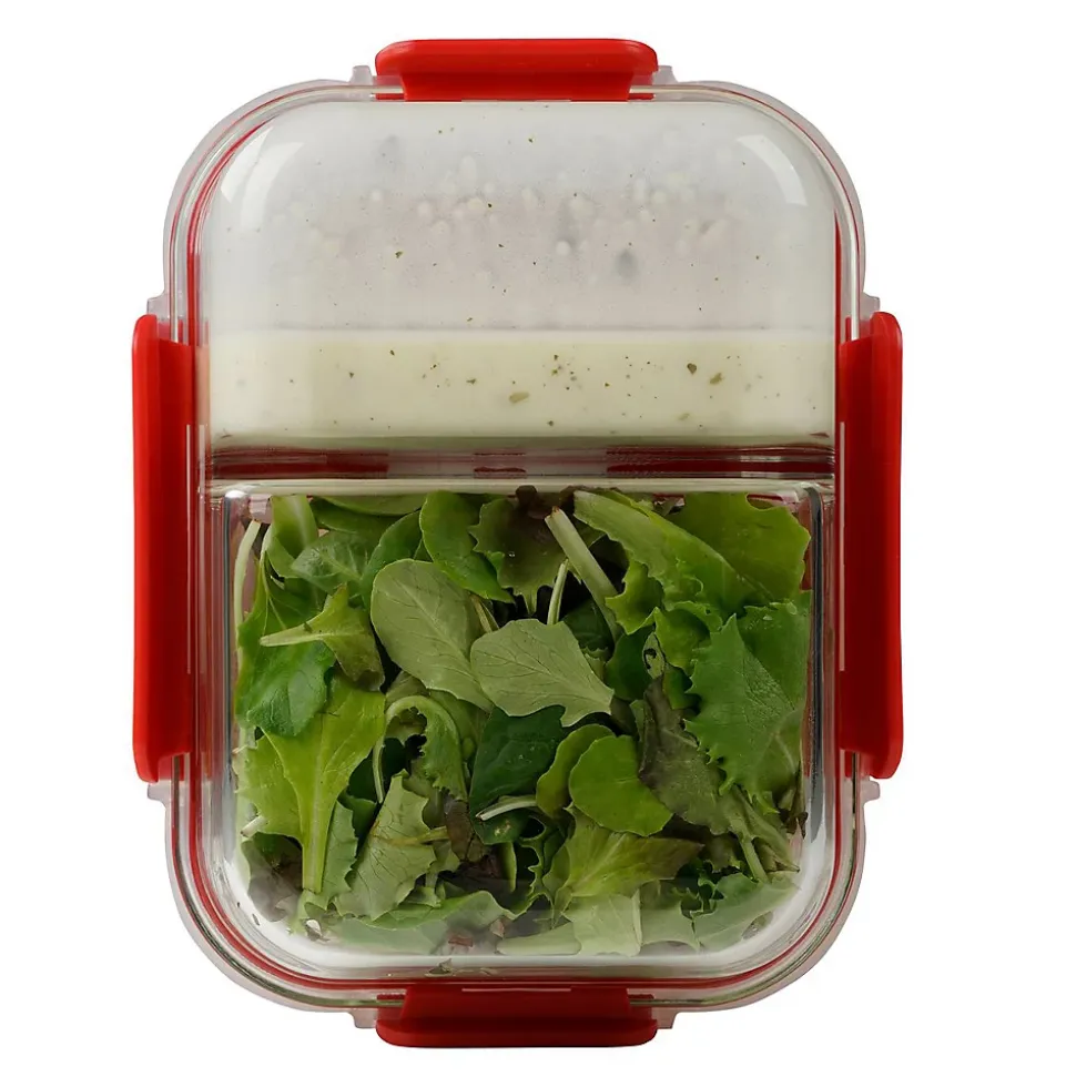 Lot de 2 boîtes à repas en verre avec deux compartiments 1000 ml Fackelmann Move