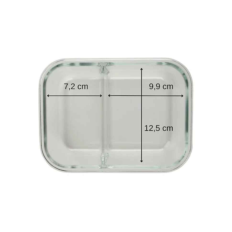 Lot de 2 boîtes à repas en verre avec deux compartiments 1000 ml Fackelmann Move