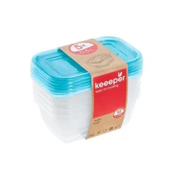 Lot de 5 Boîtes de conservation congélation 500 ml - Bleu