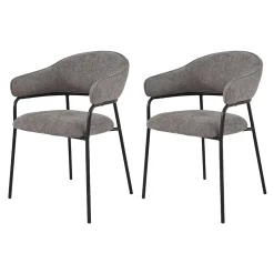 Lot de 2 chaise mobili rebecca en plastique non pliable H. 82.5 cm interieur gris