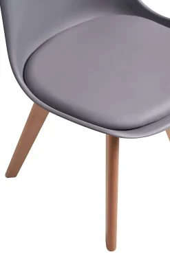 Lot de 6 chaise teeno interieur non empilable non pliable en bois H. 83 cm gris