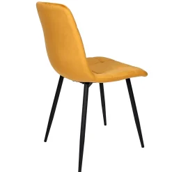 Lot De 4 Chaises - Home Deco Factory - Mateo - Confortables - Jaune Moutarde