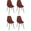Lot de 4 Chaises Côtelé "Scott" 85cm Terracotta