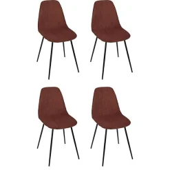 Lot de 4 Chaises Côtelé "Scott" 85cm Terracotta