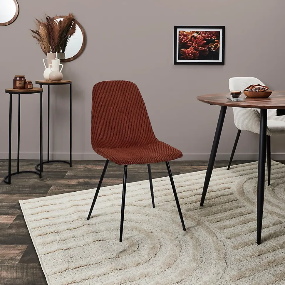 Lot de 4 Chaises Côtelé "Scott" 85cm Terracotta