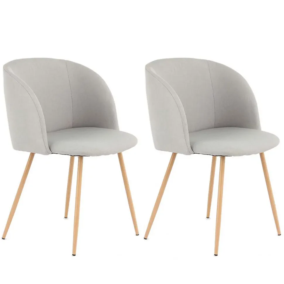 Lot de 2 Chaises Déco "Celina" 84 cm Gris