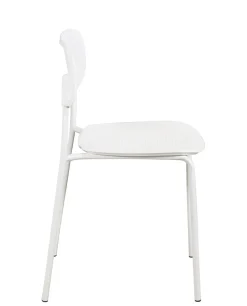 Lot de 4 chaises de cuisine empilables aza (blanc)