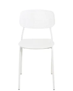 Lot de 4 chaises de cuisine empilables aza (blanc)
