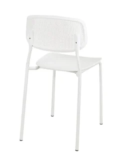 Lot de 4 chaises de cuisine empilables aza (blanc)