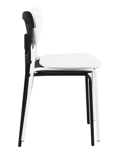 Lot de 4 chaises de cuisine empilables aza (blanc)