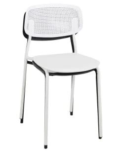 Lot de 4 chaises de cuisine empilables aza (blanc)