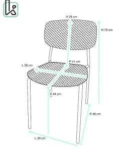 Lot de 4 chaises de cuisine empilables aza (noir)