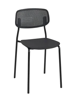 Lot de 4 chaises de cuisine empilables aza (noir)