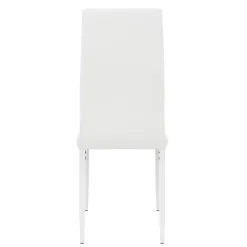Lot de 4 chaises de salle à manger rembourrées en matériau synthétique blanc