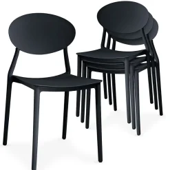 Lot de 4 Chaises Design "Tojal" 81cm Noir