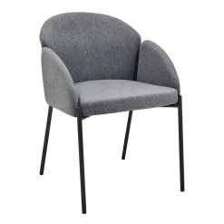 Lot de 2 chaises en acier et tissu gris anthracite Oviala