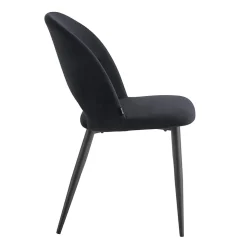 Lot de 2 chaises en acier et velours noir Oviala