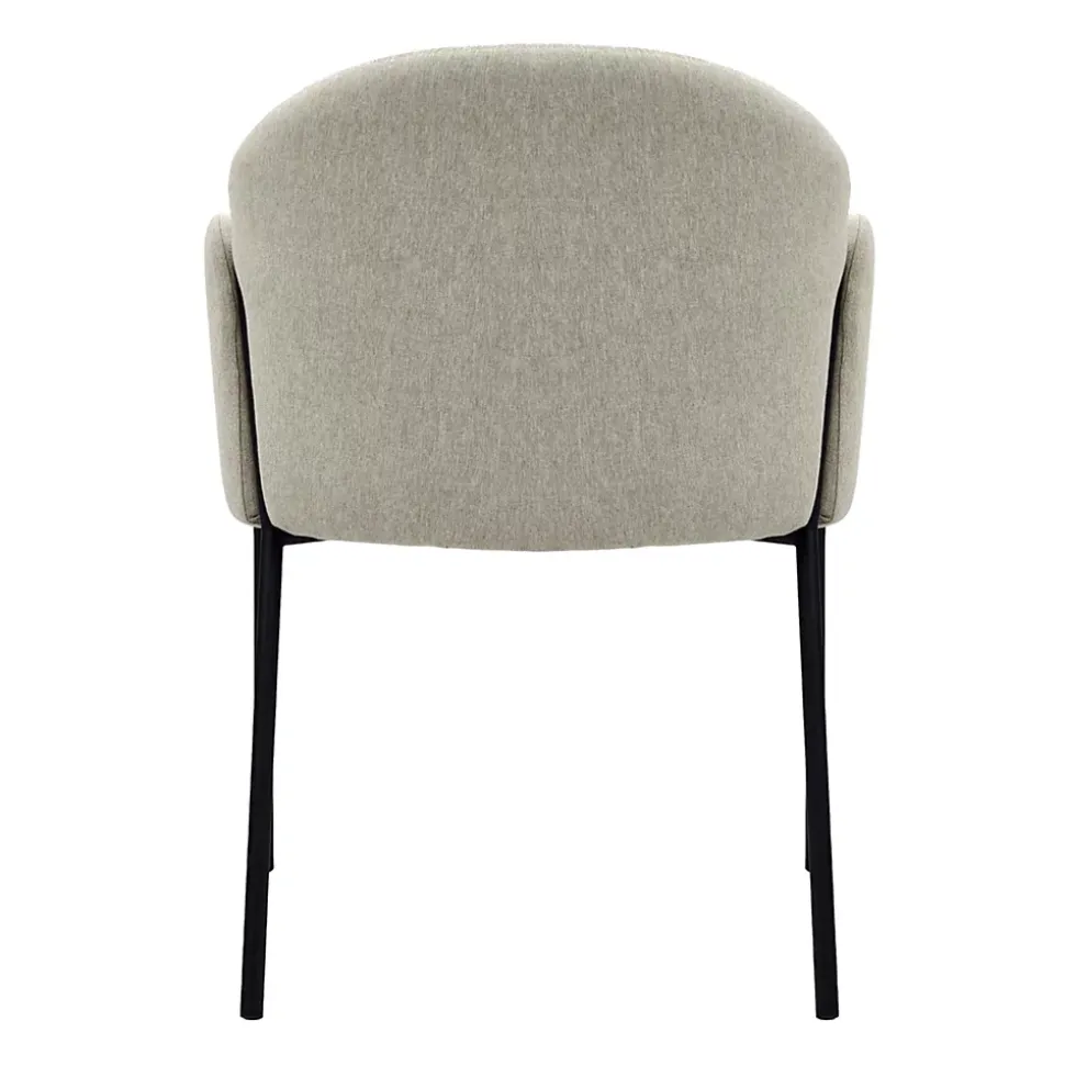 Lot de 2 chaises en acier et tissu beige Oviala