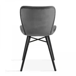 Lot de 2 chaises en velours gris anthracite Oviala