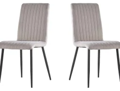 Lot de 2 chaises en velours "Henley" Gris clair