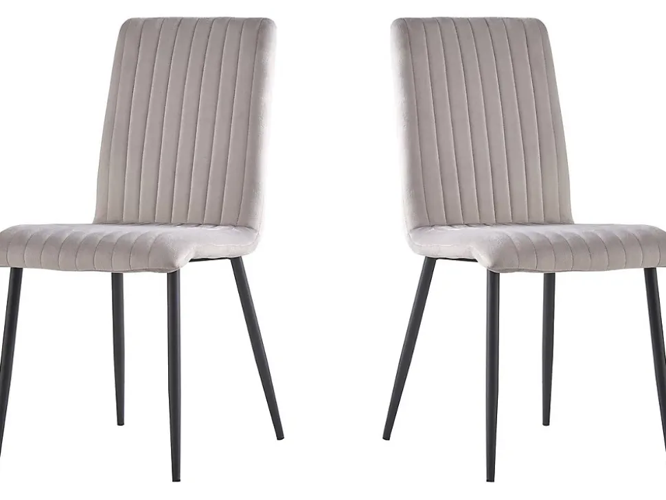 Lot de 2 chaises en velours "Henley" Gris clair