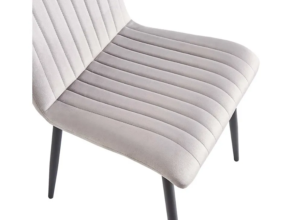 Lot de 2 chaises en velours "Henley" Gris clair