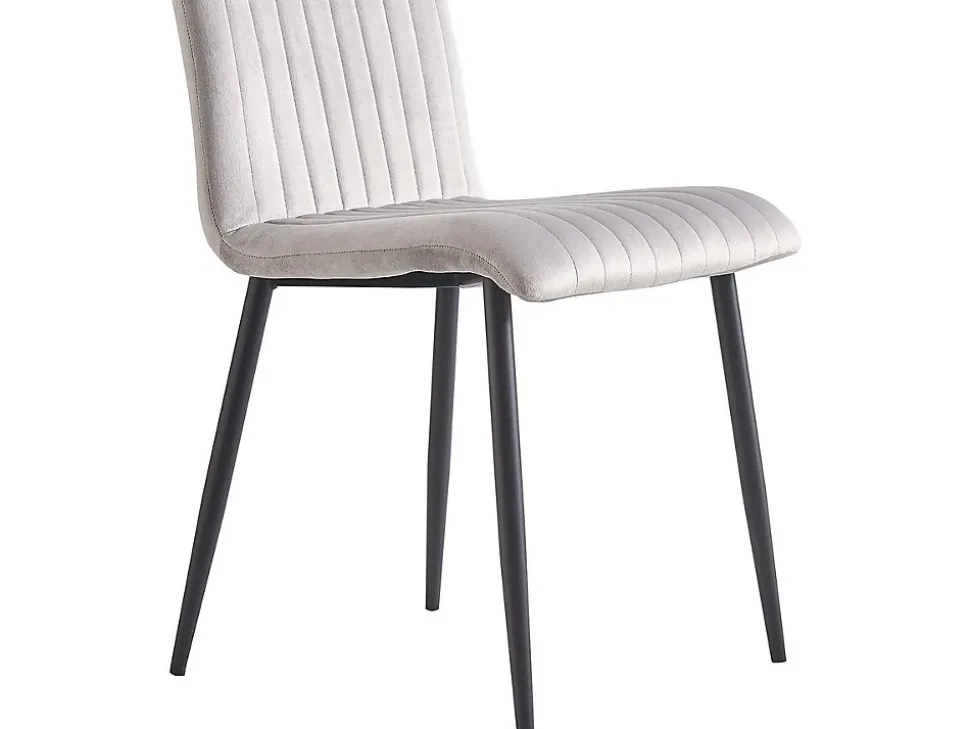Lot de 2 chaises en velours "Henley" Gris clair