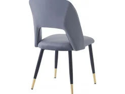 Lot de 2 chaises en velours "Coralie" Gris