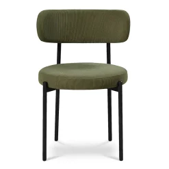 Lot de 2 chaises modernes IRIS velours côtelé kaki