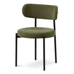 Lot de 2 chaises modernes IRIS velours côtelé kaki