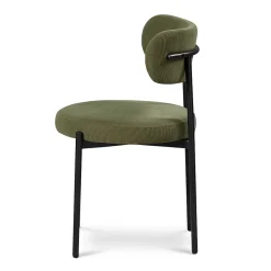 Lot de 2 chaises modernes IRIS velours côtelé kaki