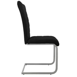 Lot de 4 chaises pied luge noir en simili cantilever à dossier haut pour salon