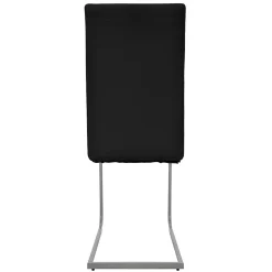 Lot de 4 chaises pied luge noir en simili cantilever à dossier haut pour salon