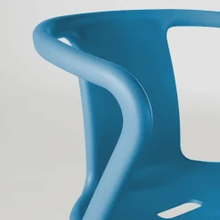 Lot de 4 chaises plastique bleu Oviala