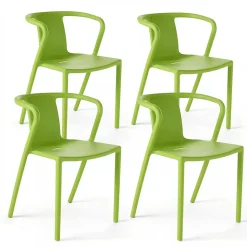 Lot de 4 chaises plastique vert Oviala