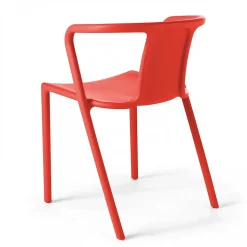 Lot de 4 chaises plastique rouge Oviala