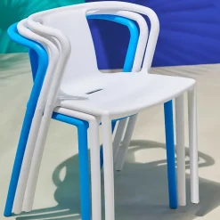 Lot de 4 chaises plastique blanc Oviala