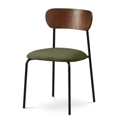 Lot de 2 chaises scandinaves OLIVIA velours côtelé kaki