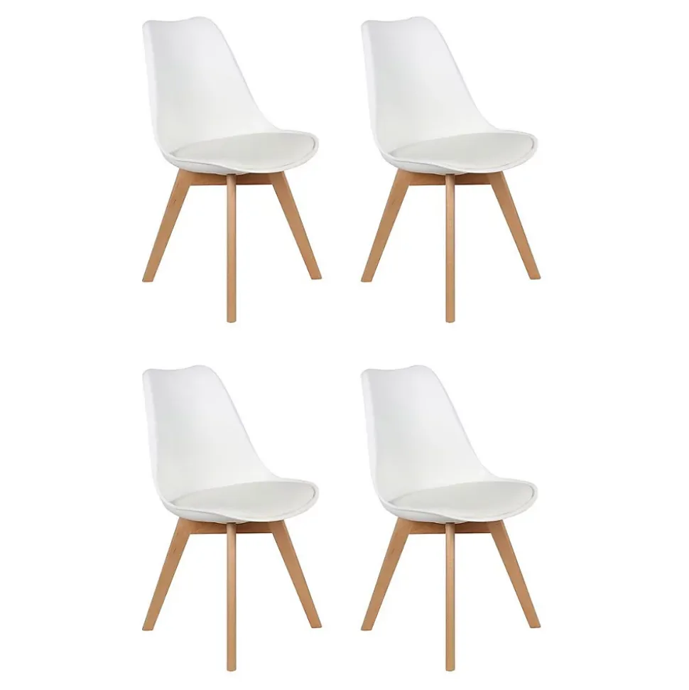 Lot de 4 Chaises Scandinave "Coquil" 81cm Blanc